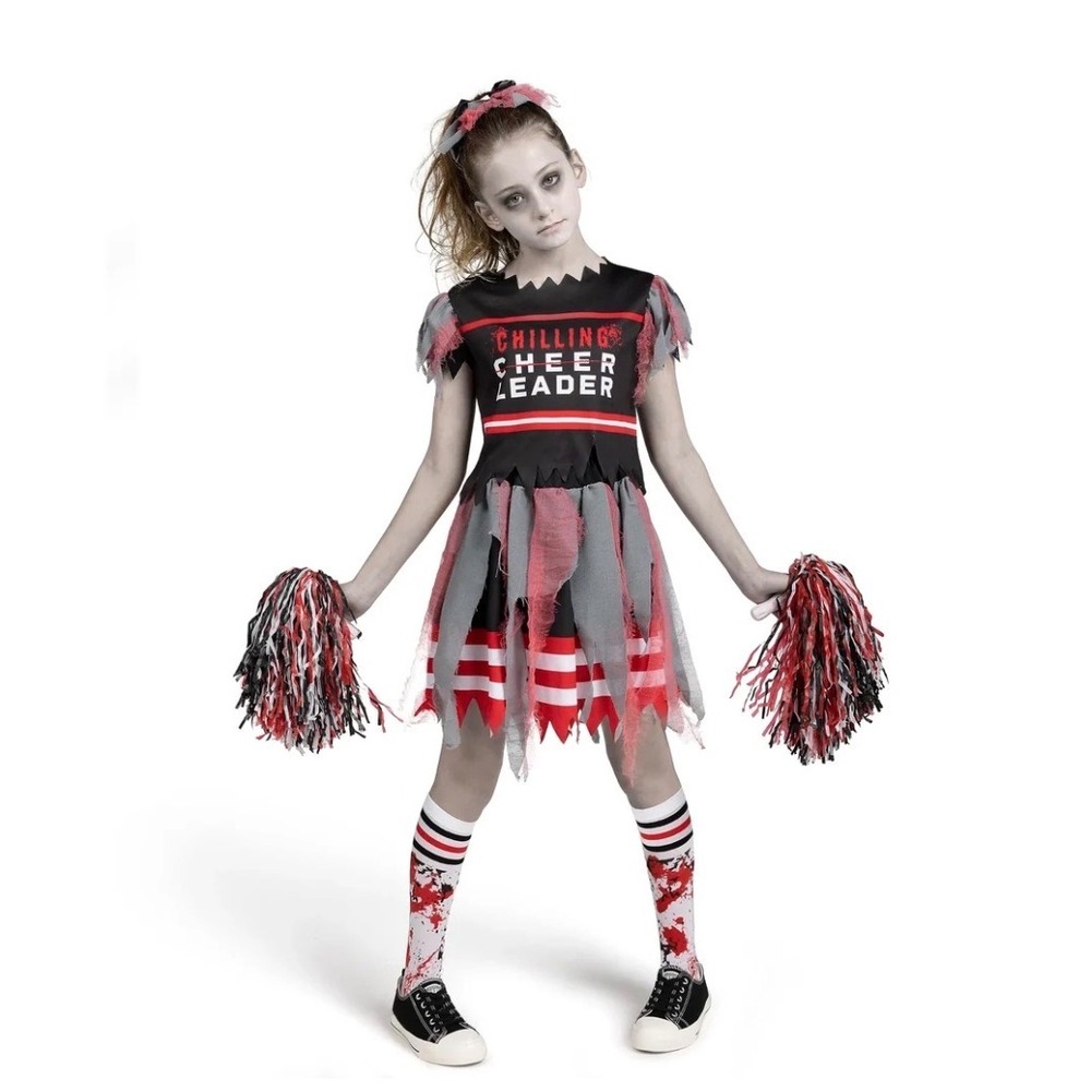 Spooktacular Creations Girls Dreadful Cheerleader Zombie Costume Large 10-12